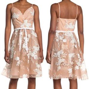 Calvin Klein Floral Sequin Lace Party Dress